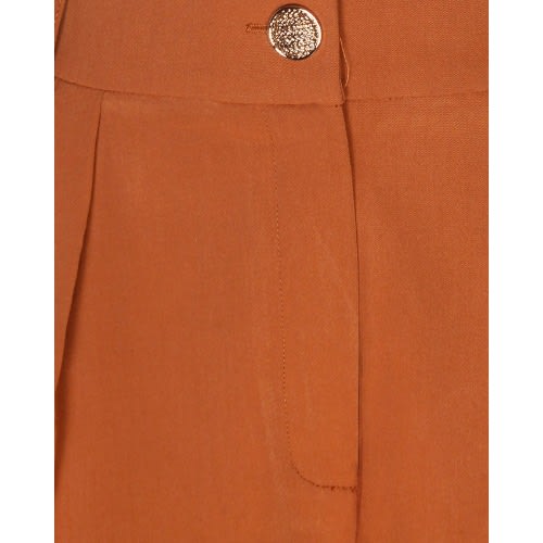 Gold Button Pants - Burnt Orange