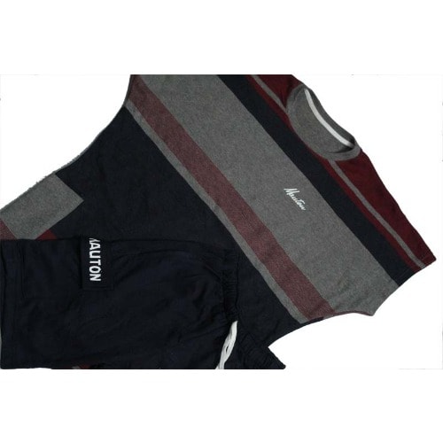 2-in-1 Mauton Unisex Dashiki T-shirt - Navy Blue Cargo Short