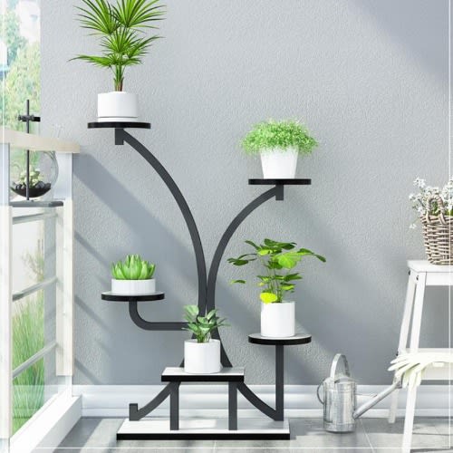 Nordic Style Plant Stand Indoor - Outdoor Iron Art Shelf Storage Rack