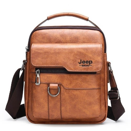 Leather Shoulder Bag For Men -  22cm x 26cm x 6cm - Brown