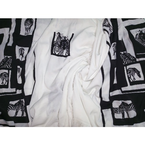 Black And White Chiffon With Zebra Imprint - 4yards