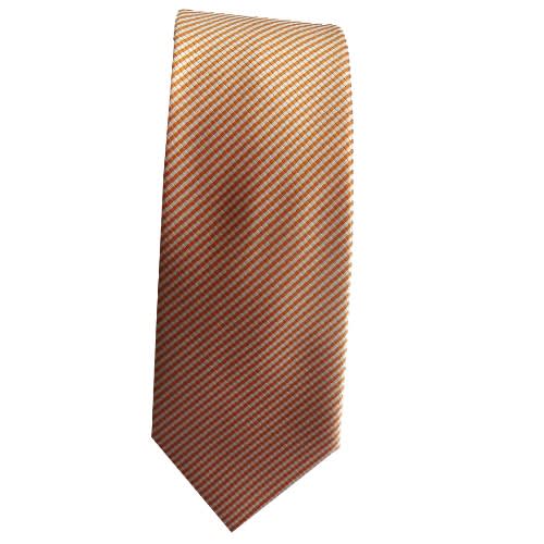 Classy Striped Men's Tie- Orange & White - MT-4346