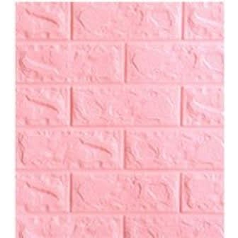 3D Self Adhesive Pe Foam Brick Wallpaper Sticker - PINK 70*77