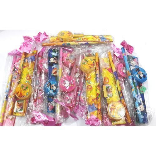 Kids Birthday Party Pack Gift Souvenir (Pencil,Sharpner, Eraser And Ruler) - Set Of 12