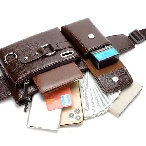 Trendy Multifunctional Leather Crossbag/ Waist Bag For Men