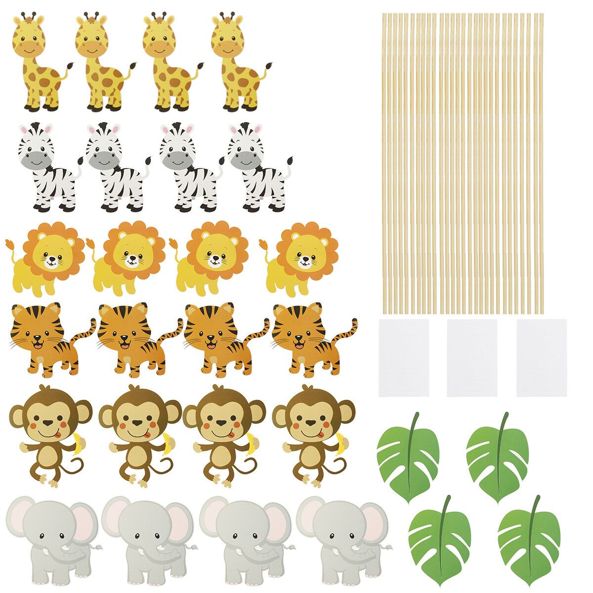 28 Pieces Jungle Animal Party Decorations Animal Forest Theme Birthday Party Vase Decoration Photo Props Decoration Pin Spot
