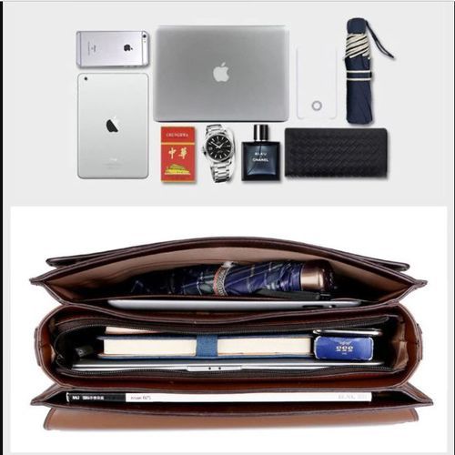 Executive Genuine Leather Men's Passcode Briefcase Handbag