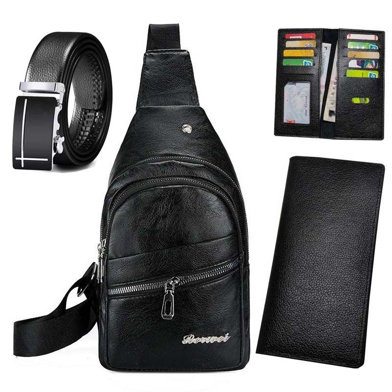 Men Bag Men Chest Bag Men Wallet Men Belt 3 In 1