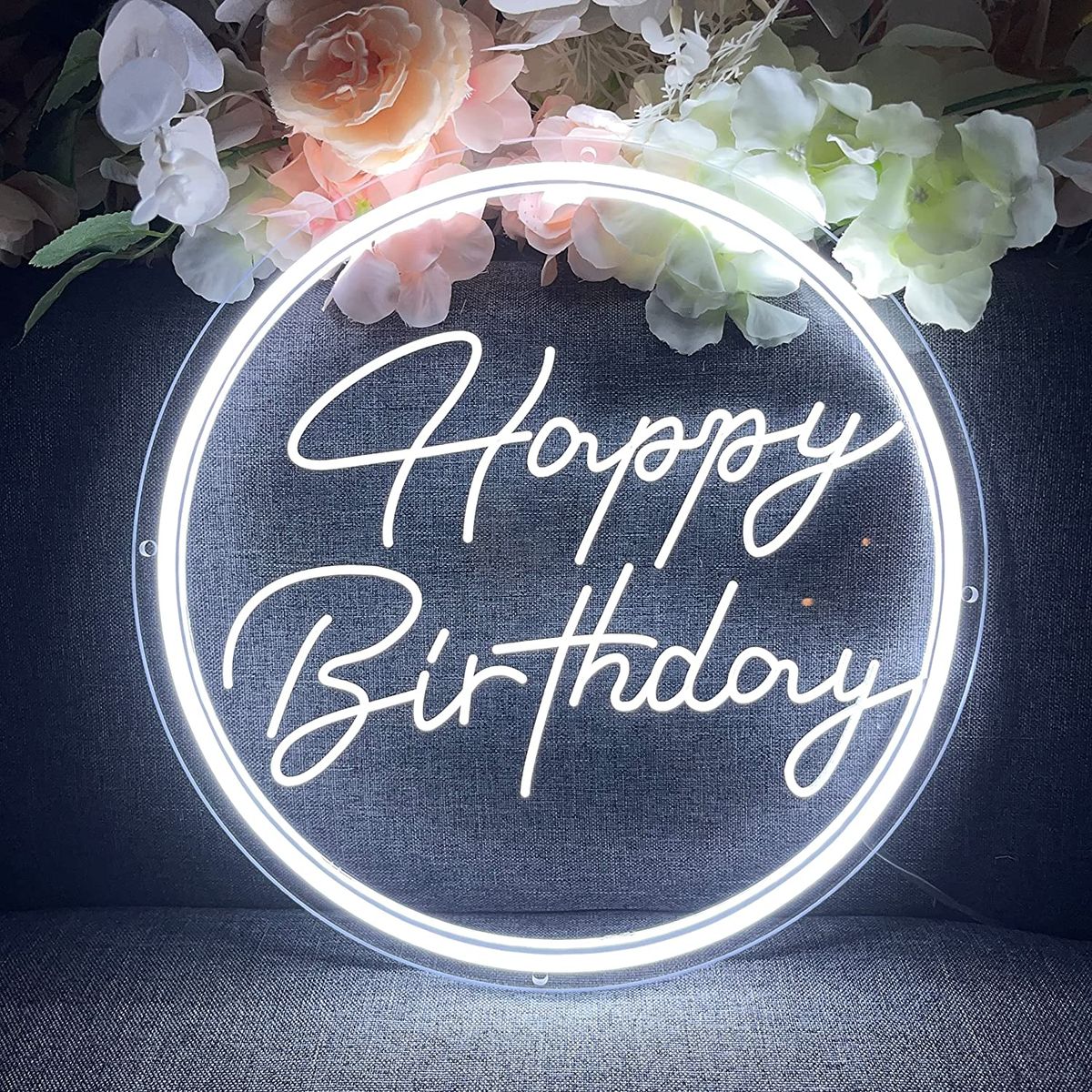 Happy Birthday Neon Light Decoration Logo For Party Bedroom