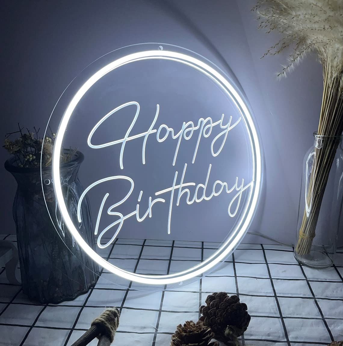 Happy Birthday Neon Light Decoration Logo For Party Bedroom