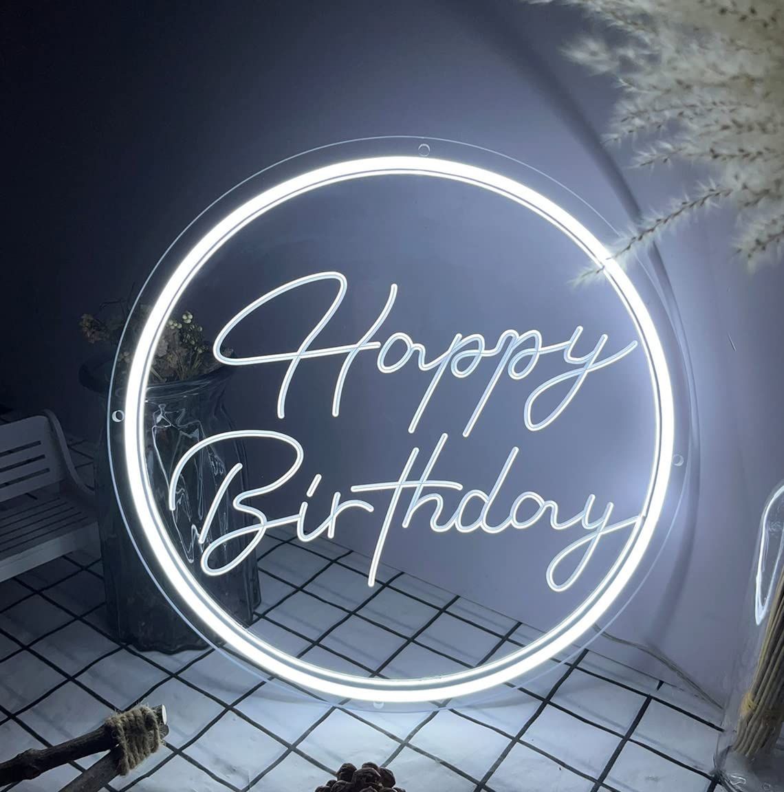Happy Birthday Neon Light Decoration Logo For Party Bedroom