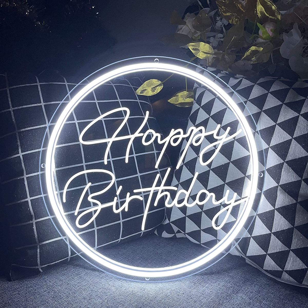 Happy Birthday Neon Light Decoration Logo For Party Bedroom