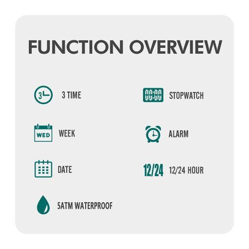 Ultrathin Digital Electronic Watch Dual Display Unisex 3Time