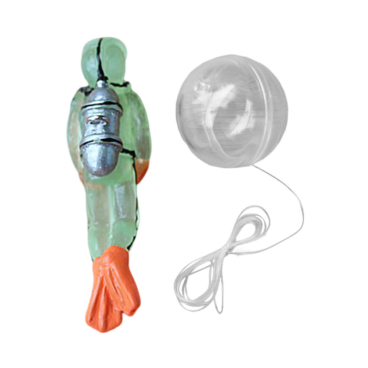 Aquarium Decoration Luminous Diver Fish Tank Decoration Model Green