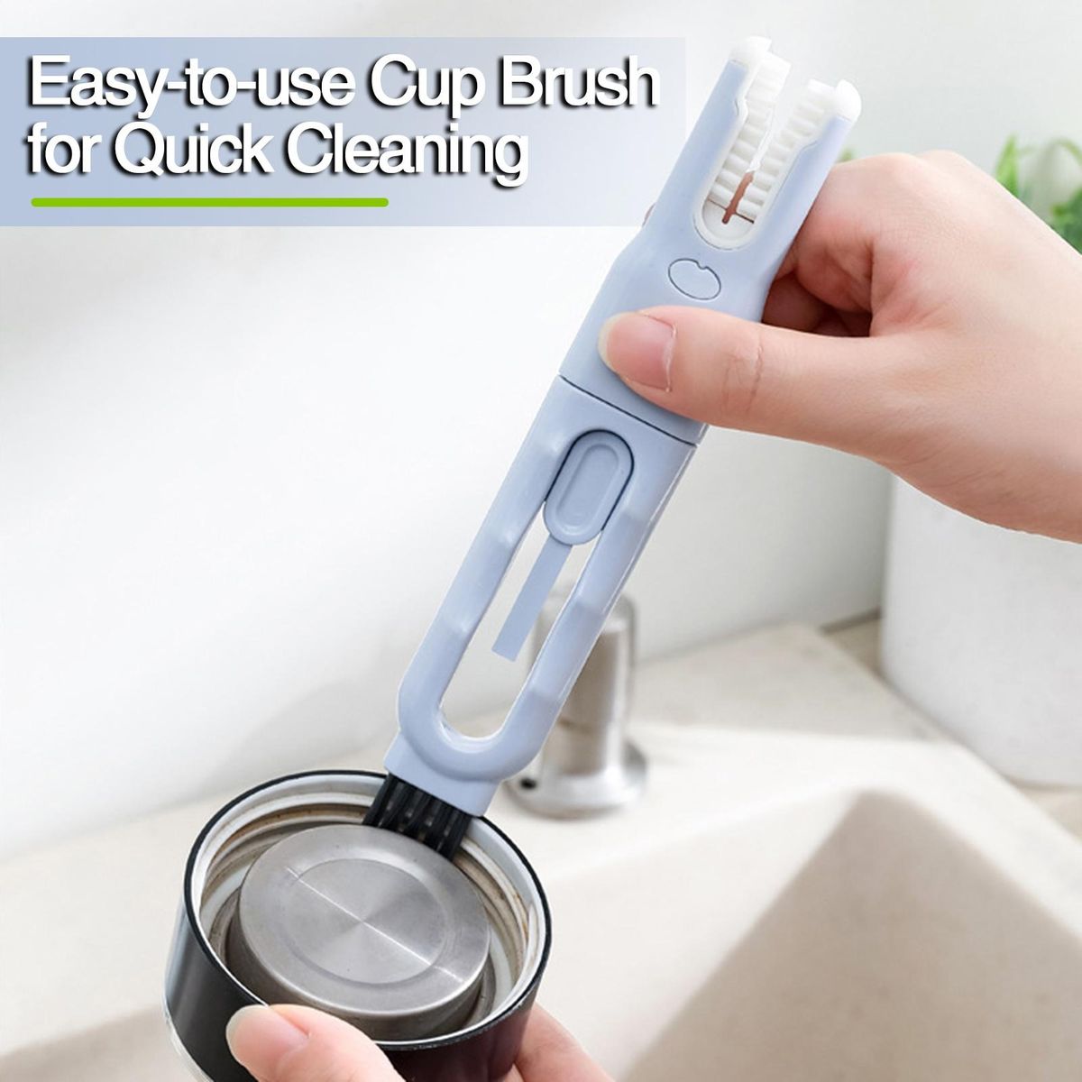 Cup Brushes for Efficient Duo 2pcs U-shaped Cup Brush Set Gentle Blue