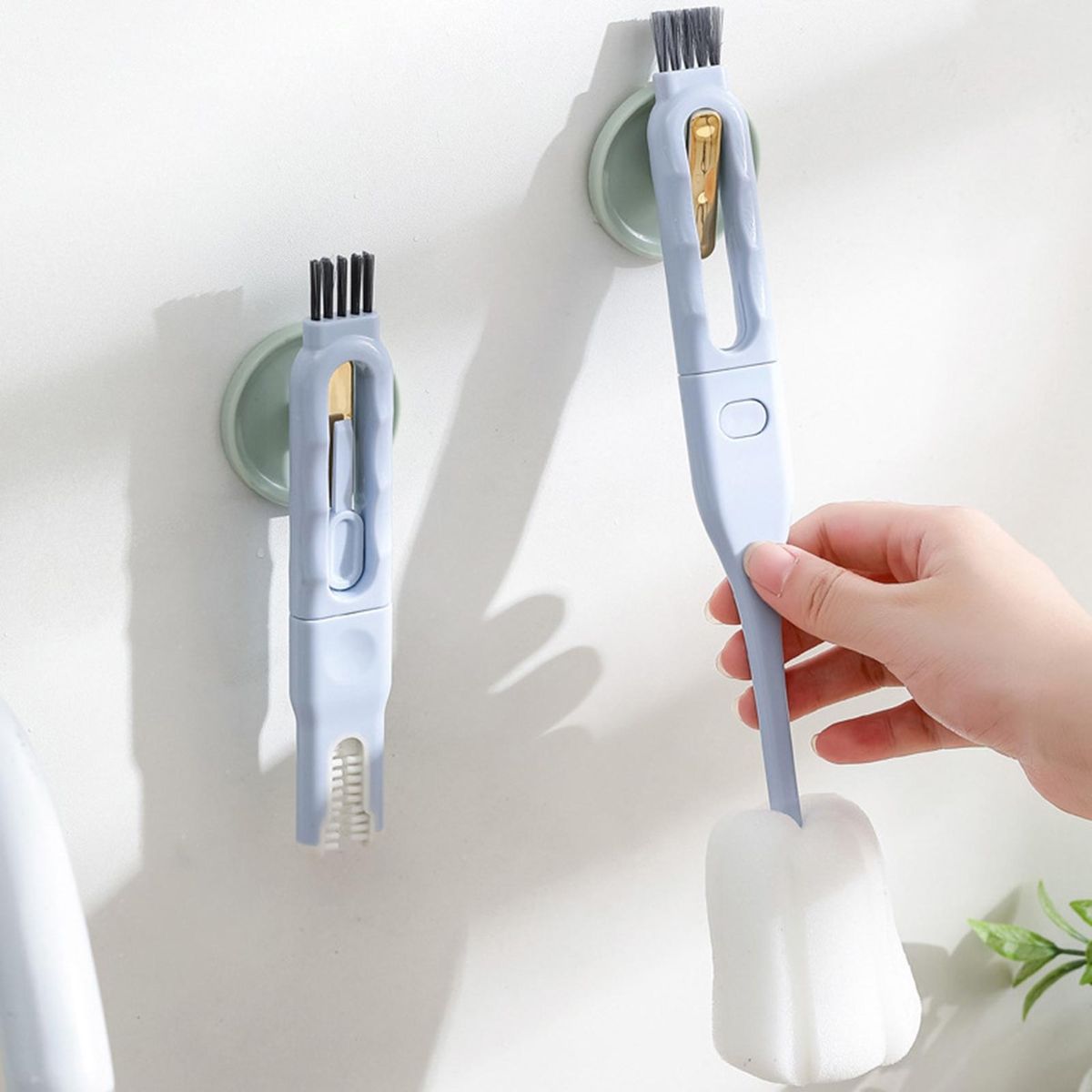 Cup Brushes for Efficient Duo 2pcs U-shaped Cup Brush Set Gentle Blue
