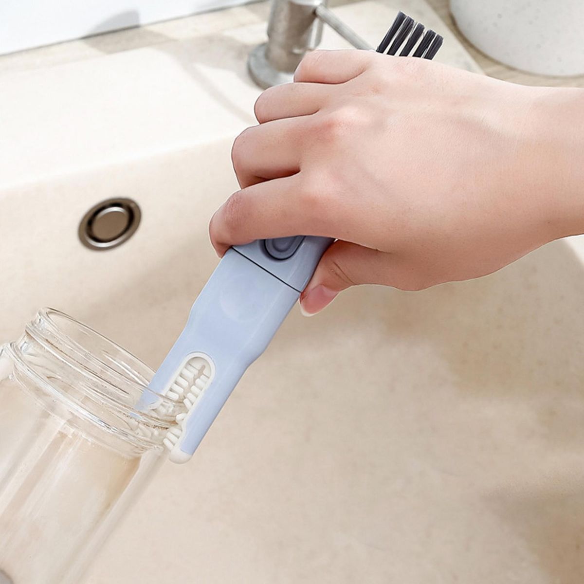 Cup Brushes for Efficient Duo 2pcs U-shaped Cup Brush Set Gentle Blue