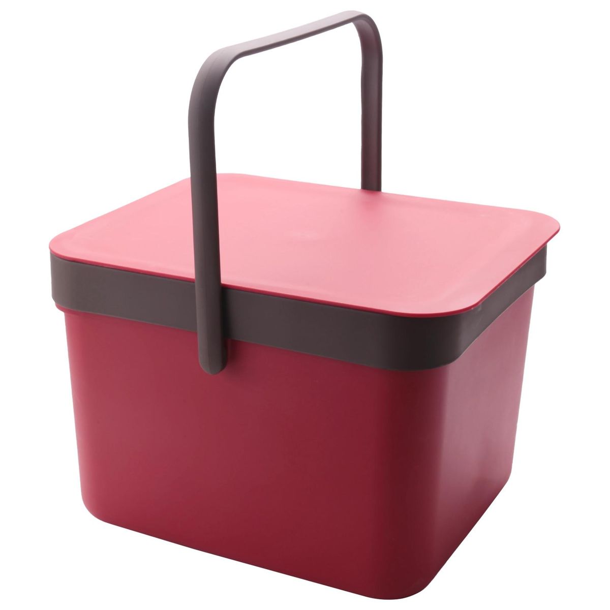Simple Kitchen Hanging Waste Bin Covered Trash Cans-Red-S