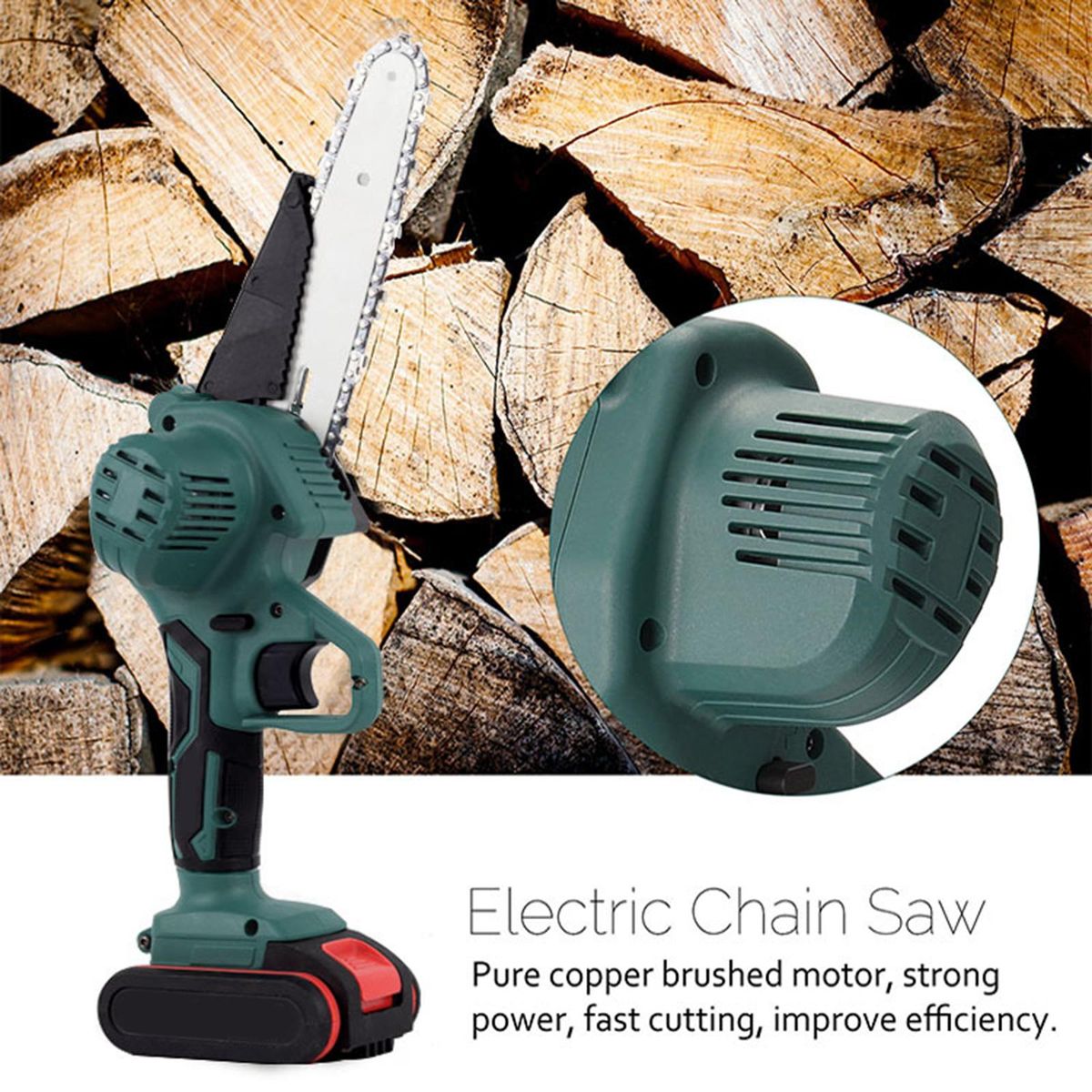 6“ Electric Tool Rechargeable One Handed Wood Cutter For 2 Battery