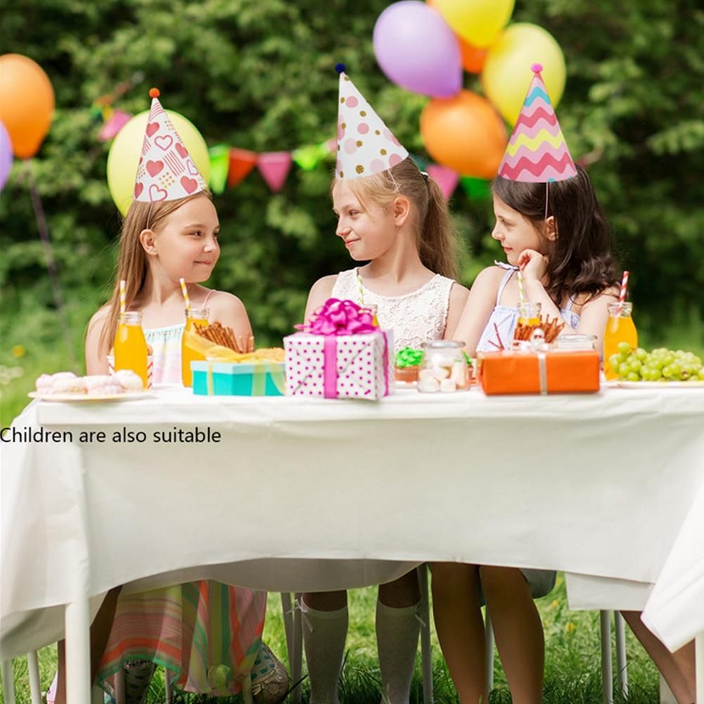 8Pcs Paper Gold Foil Happy Birthday Party Cone Hats for