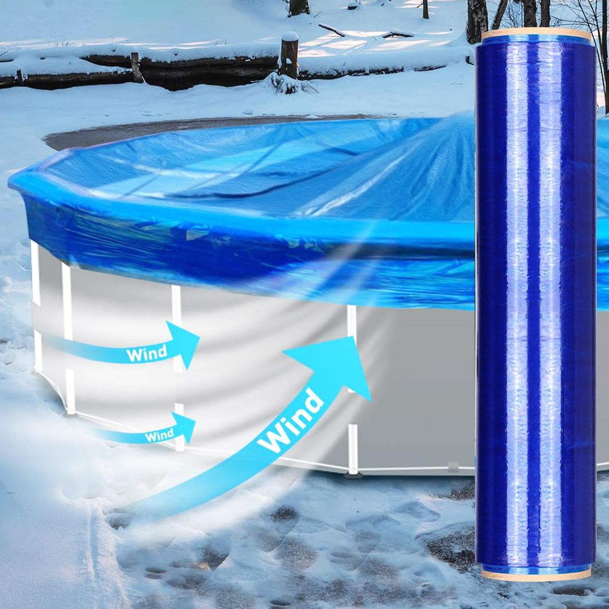 Wind-resistant Plastic Wrap for Outdoor Storage Windproof Pe Colored Blue
