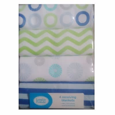 Baby Flannel Receiving Blankets - Set Of 4