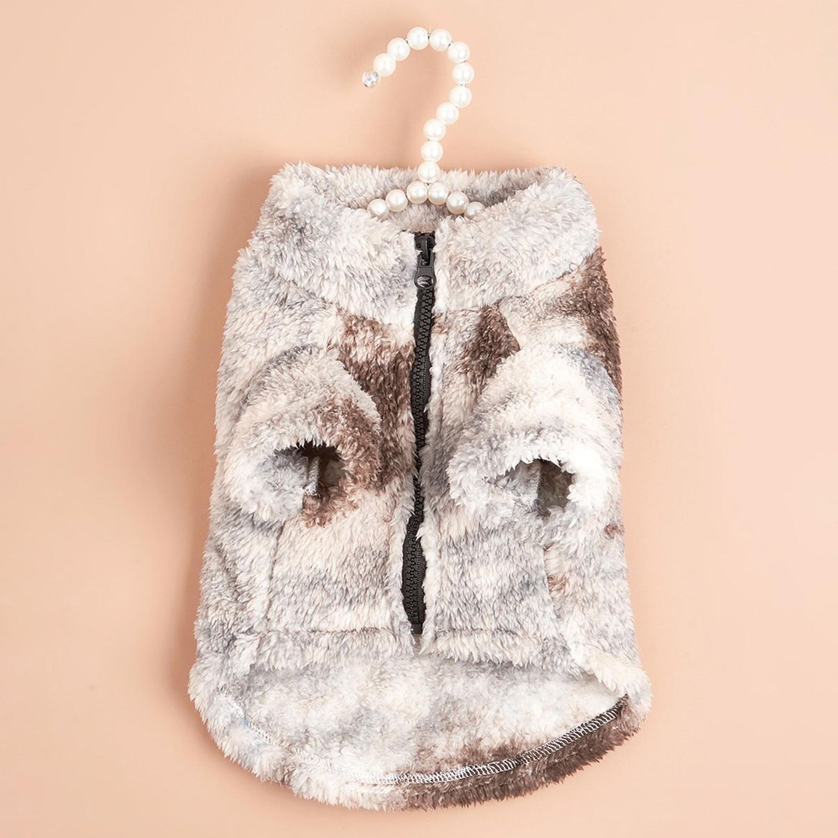 Pet Winter Clothing Dog Cat Two-legged Plush Outerwear Pet Clothes Beige
