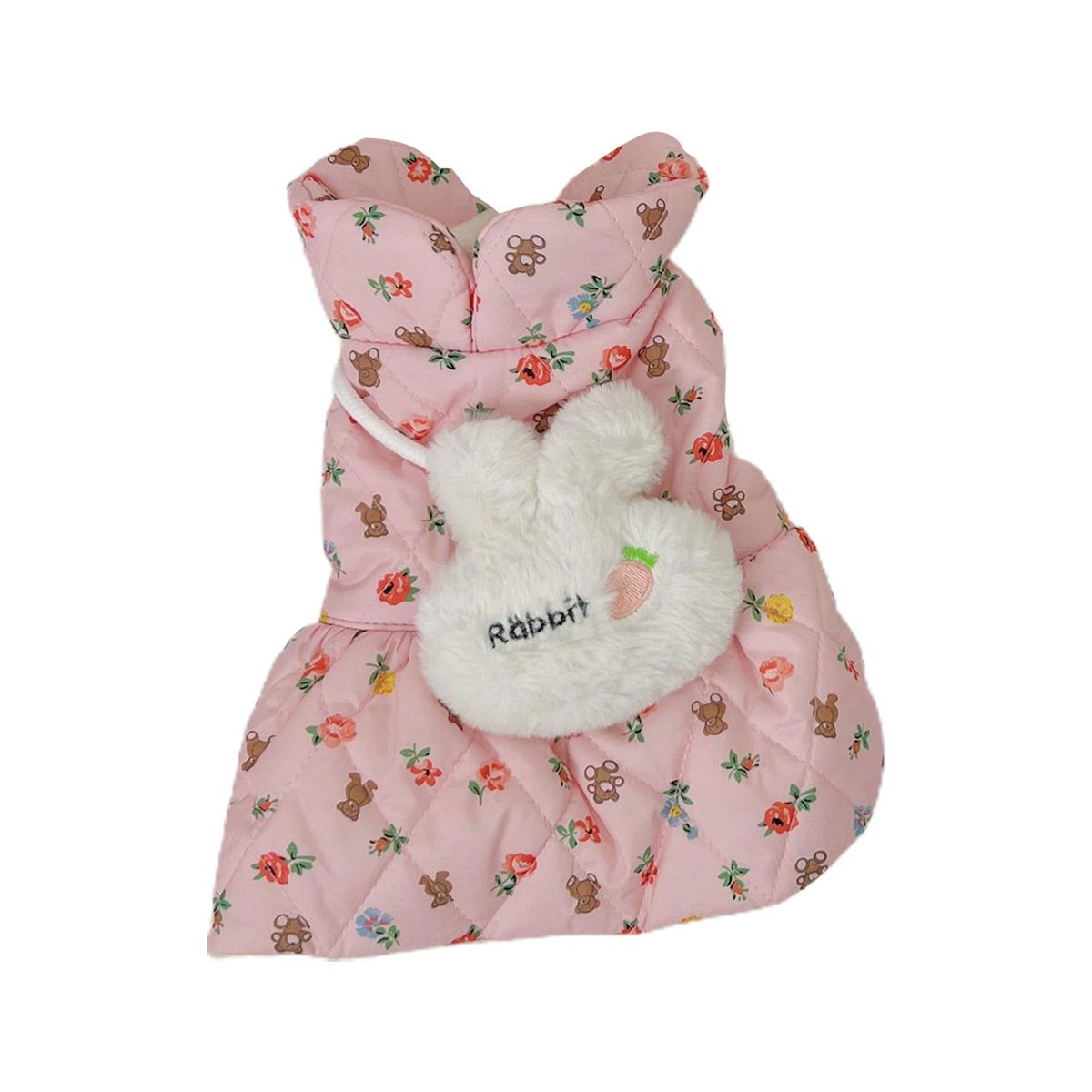 Cat Skirt Cartoon Print Pet Cat Dog Skirt Coat Outfit Pink