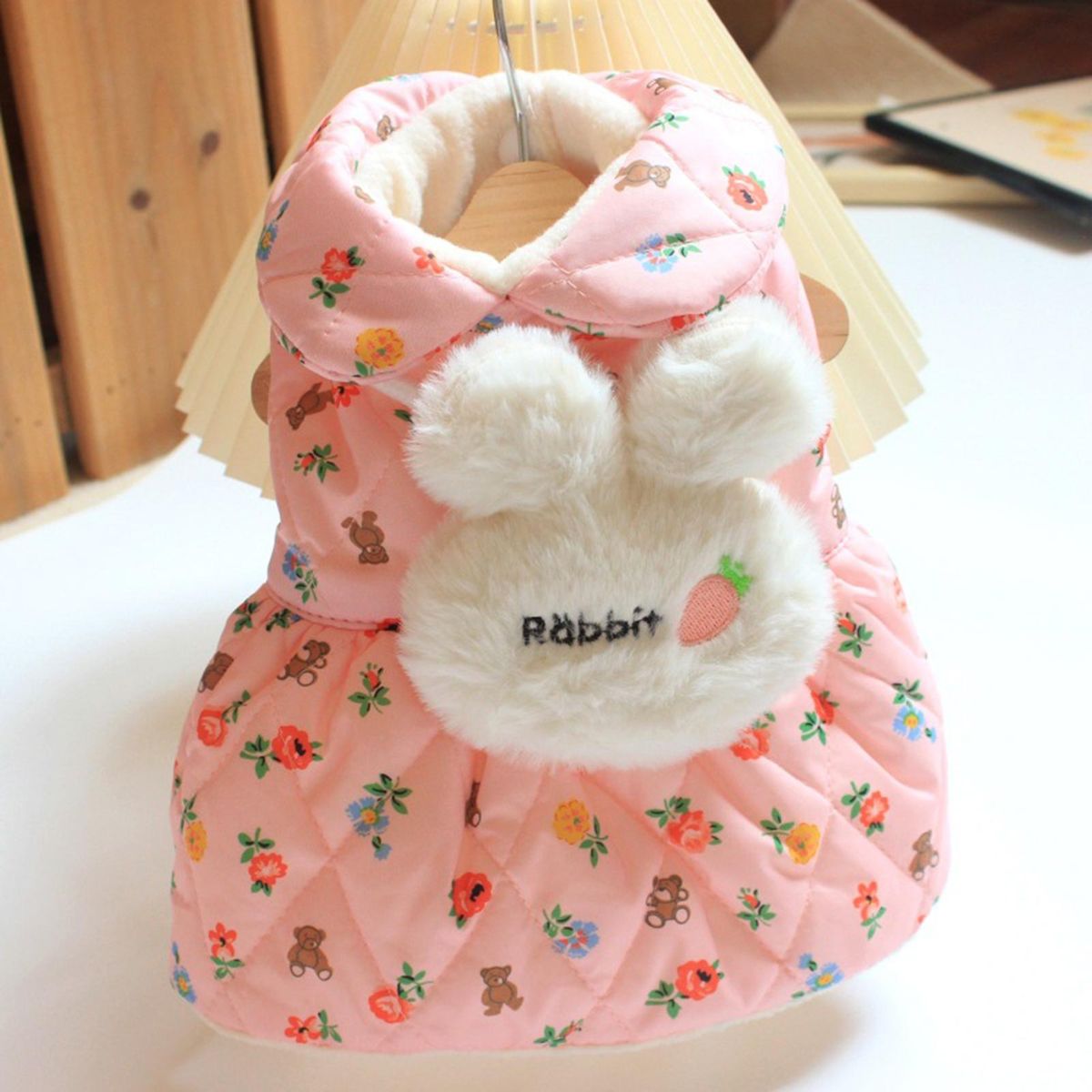 Cat Skirt Cartoon Print Pet Cat Dog Skirt Coat Outfit Pink