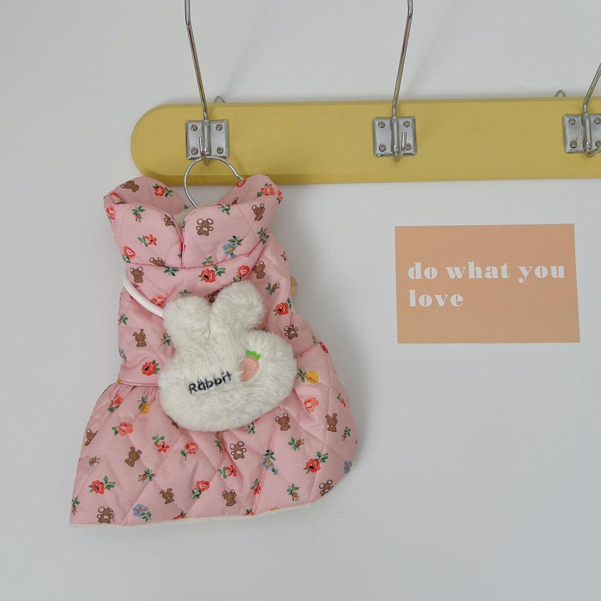 Cat Skirt Cartoon Print Pet Cat Dog Skirt Coat Outfit Pink