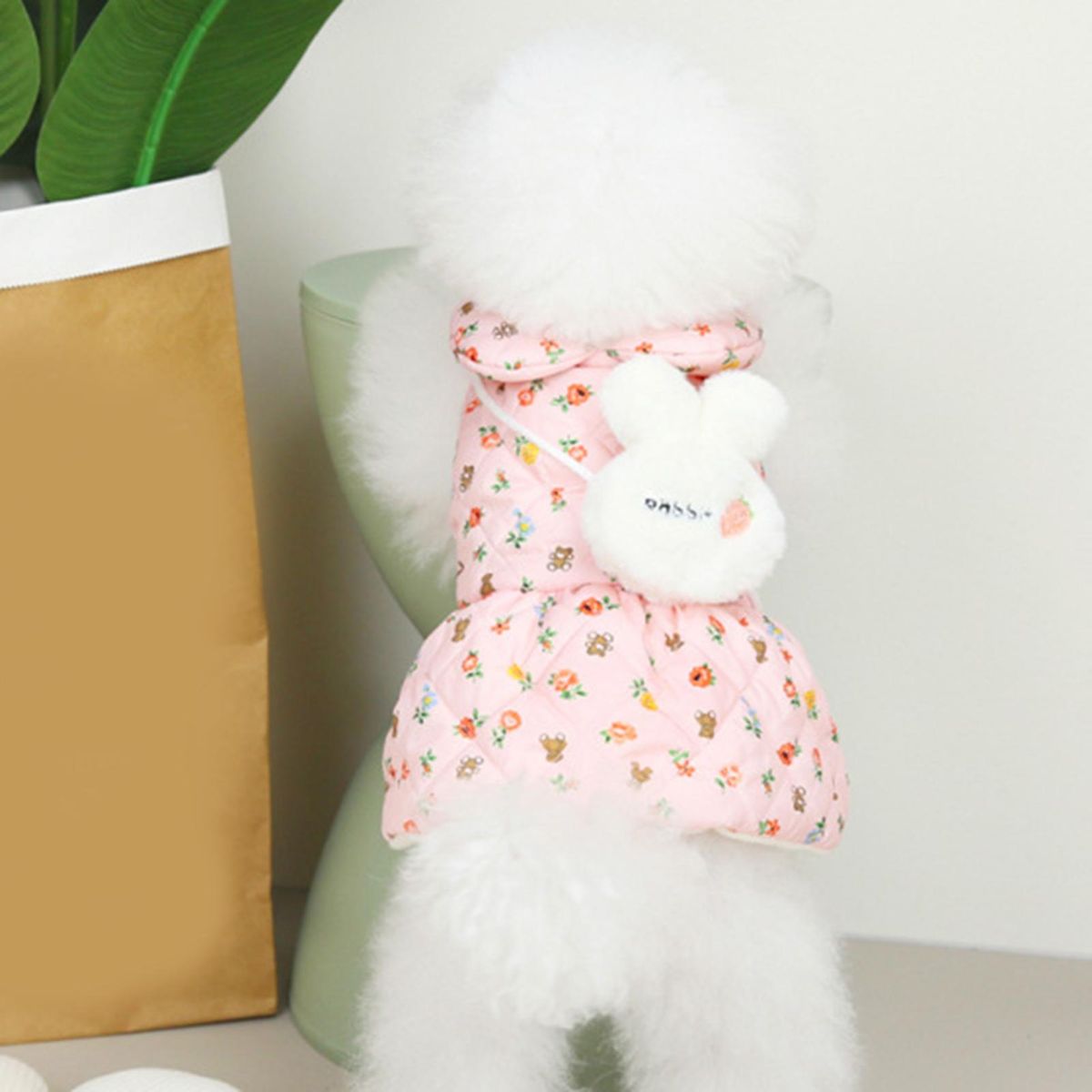 Cat Skirt Cartoon Print Pet Cat Dog Skirt Coat Outfit Pink