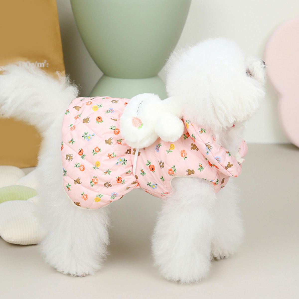 Cat Skirt Cartoon Print Pet Cat Dog Skirt Coat Outfit Pink