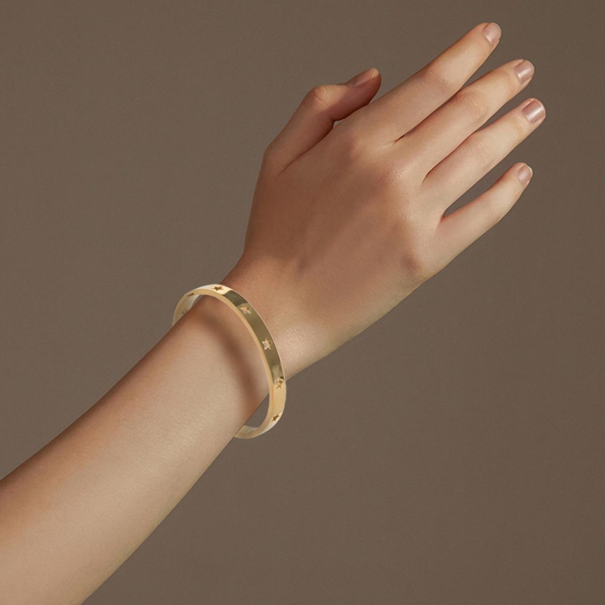 Punk Titanium Stainless Steel Stars Bangle for