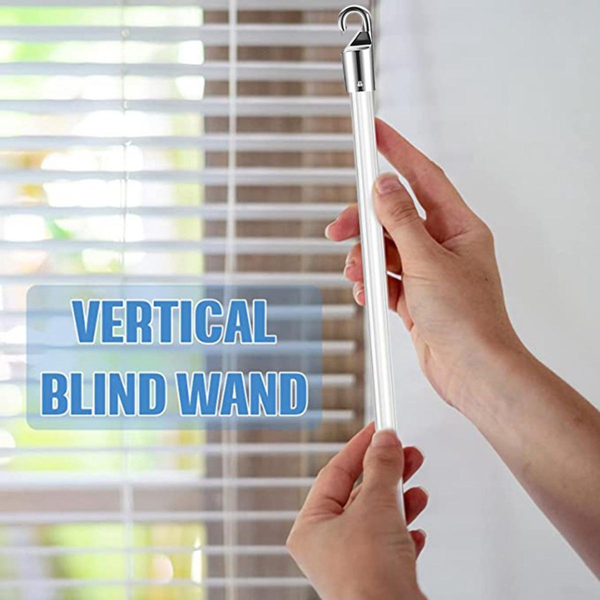 Adjustable Curtain Rod with Pre-installed Hooks White Blind Hooks White