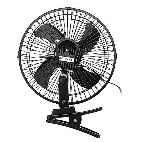 Portable 12V DC Electric Oscillating Car Cooler Fan Clip Switch Outdoor Camping