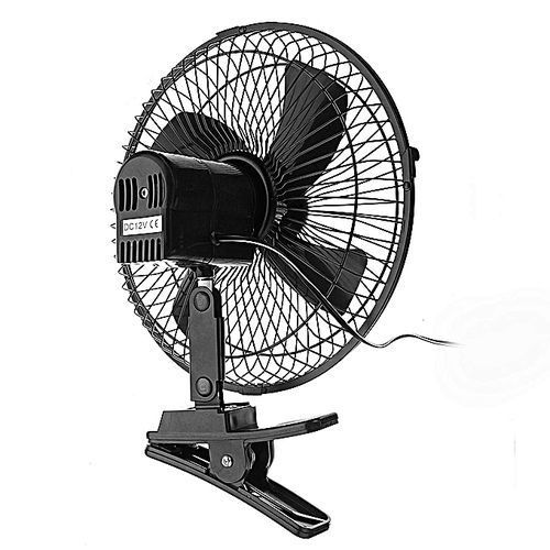 Portable 12V DC Electric Oscillating Car Cooler Fan Clip Switch Outdoor Camping