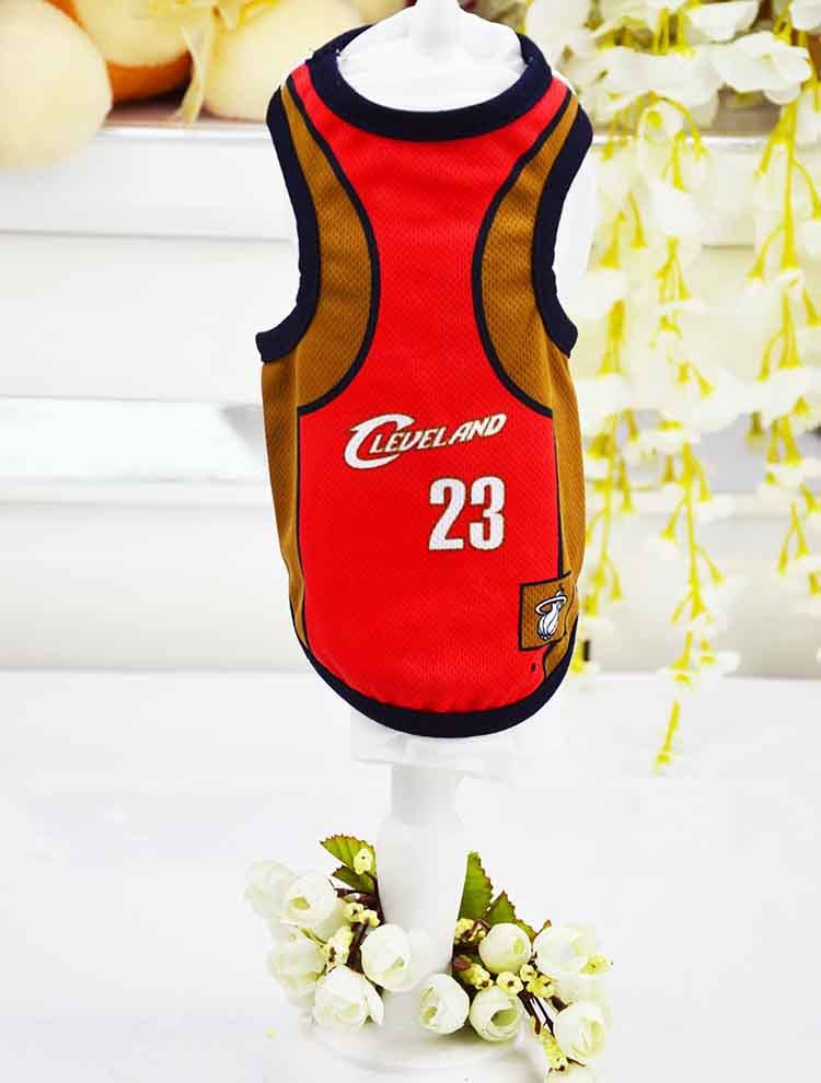 Popular Dogs Basketball NBA Jersey Bulls Cavaliers Lakers Jersey Dogs Sportswear Mesh Vest Pet Clothing Accessories（Cavaliers）