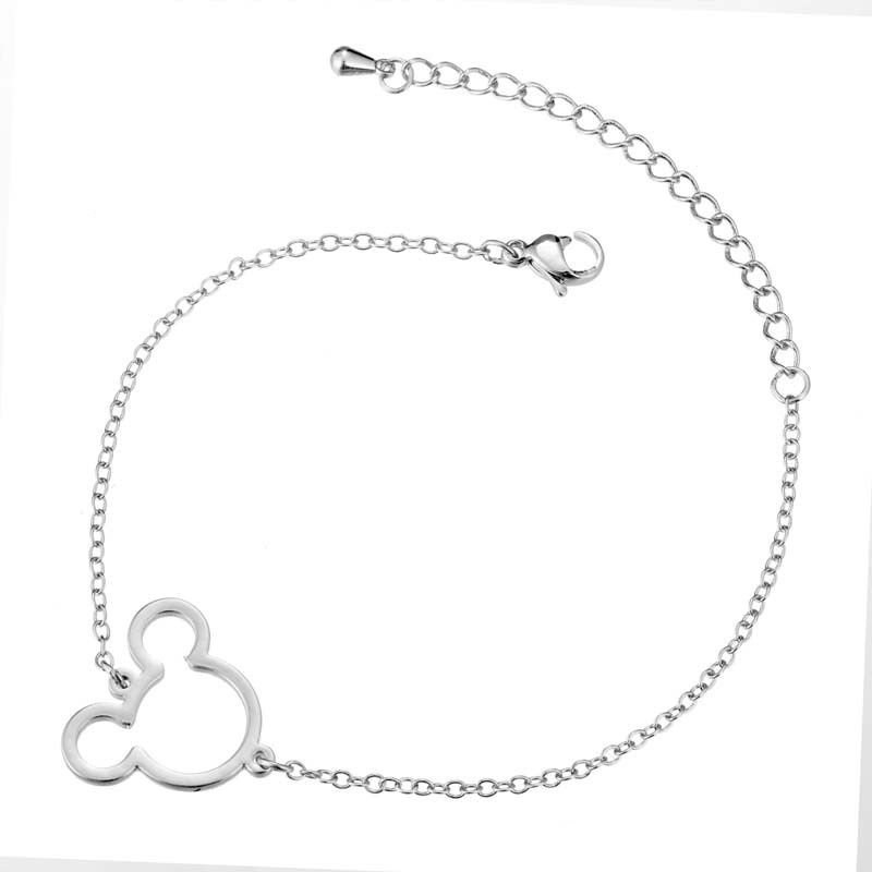 Fengli Hollow Cute Mickey Stainless Steel Bracelet Romantic