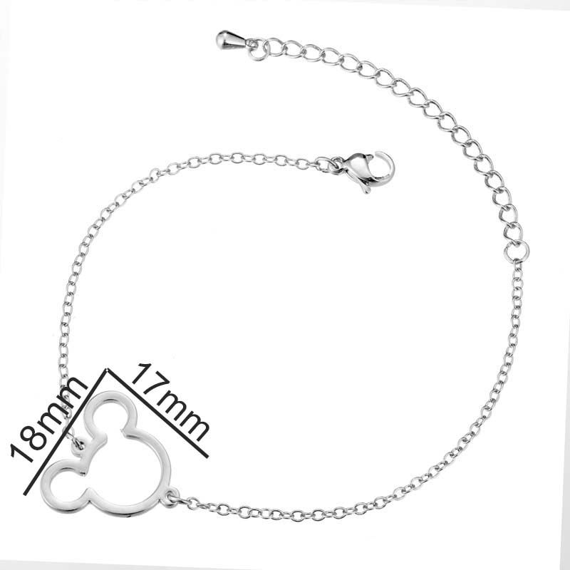 Fengli Hollow Cute Mickey Stainless Steel Bracelet Romantic