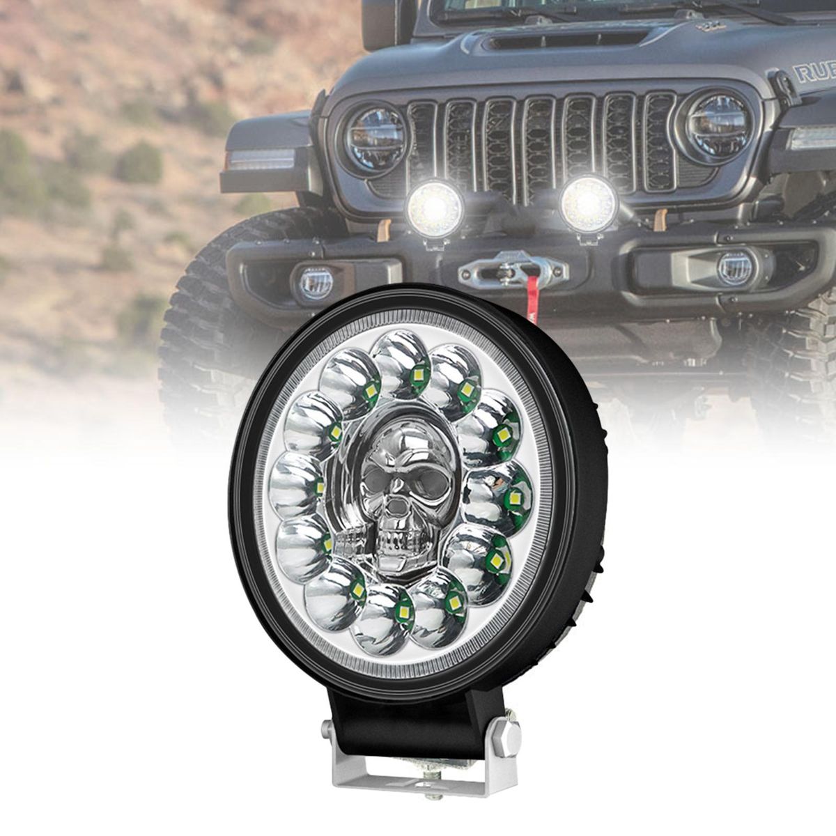 Waterproof Headlight Skull Circle Led Headlight High-performance Car
