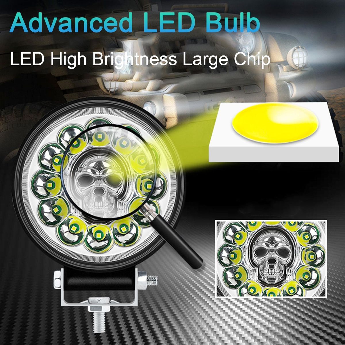 Waterproof Headlight Skull Circle Led Headlight High-performance Car