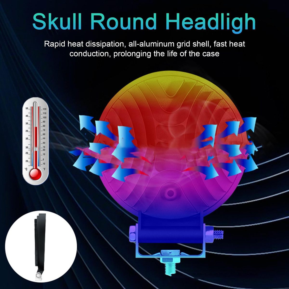 Waterproof Headlight Skull Circle Led Headlight High-performance Car