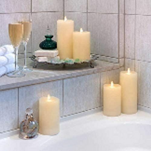 Home Pillar Led Candles With Moving Flame, 5 Piece