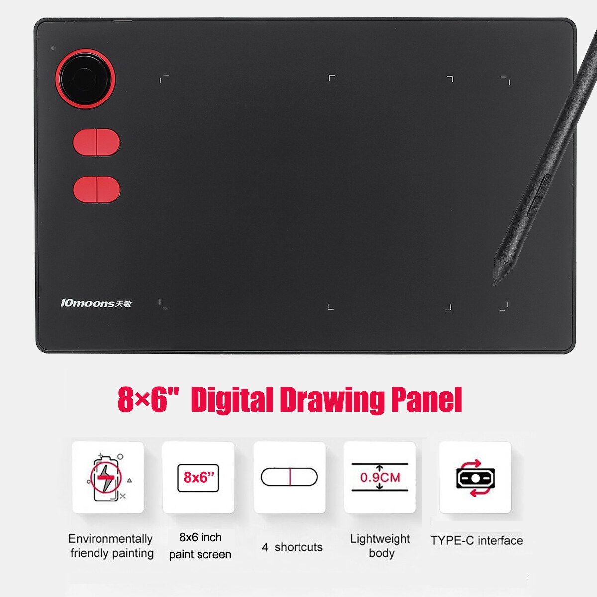 G20 8×6in Professional Digital Panel Graphics Drawing Tablet Board Quick