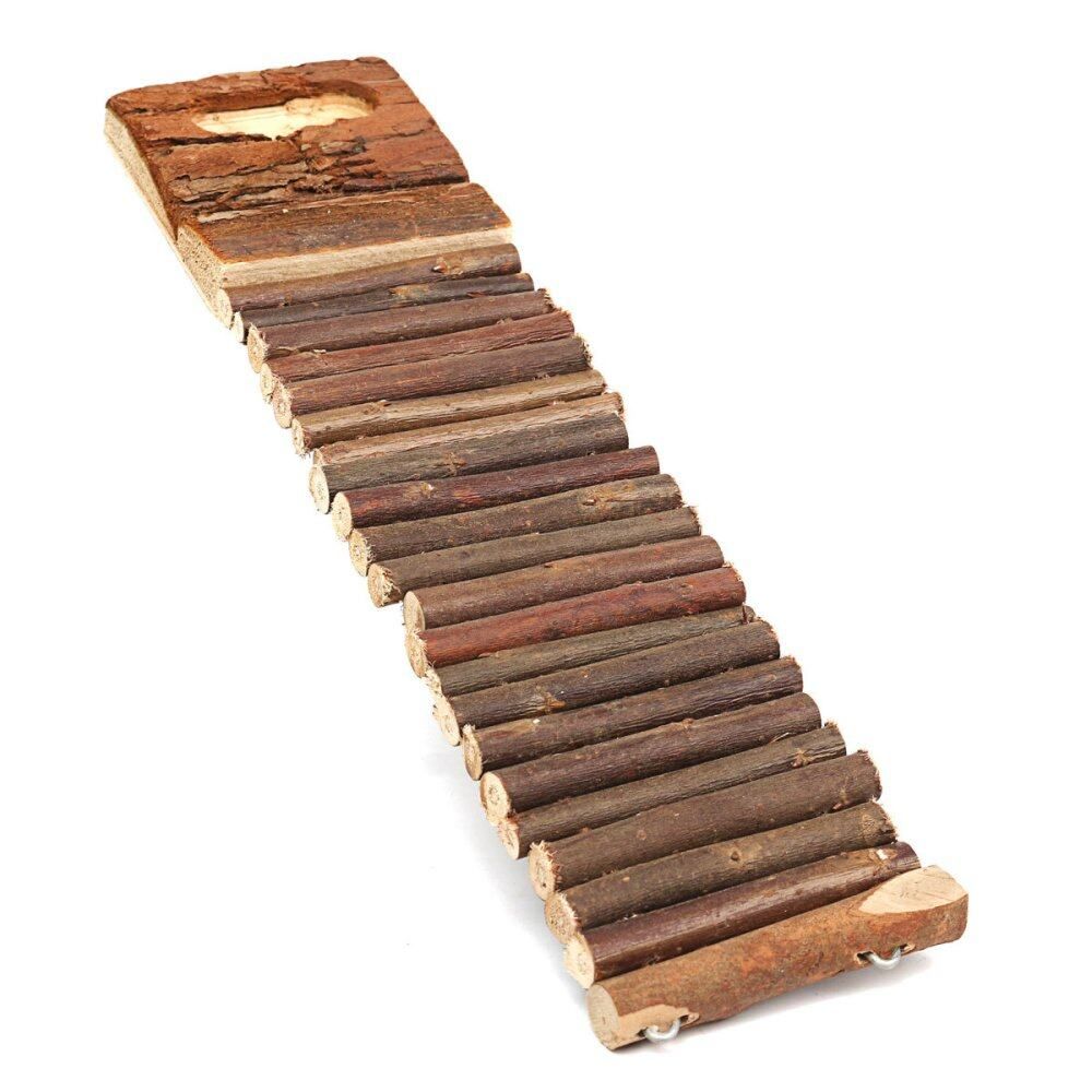 Natural Wooden Suspension Bridge Ladder Hamster Gerbil Toy Cage Short Ladder Short Rope Ladder