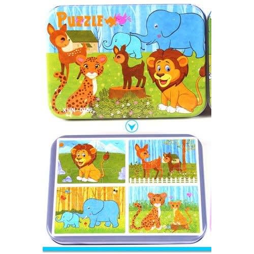 Learning Toy 4 In 1 Wooden Puzzle Set (46pc) - Zoo Animals