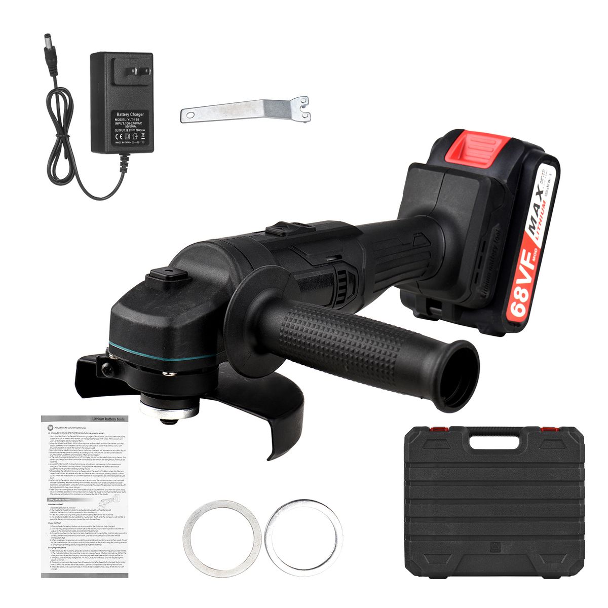 Lithium Battery Angle Grinder Portable Battery-operated