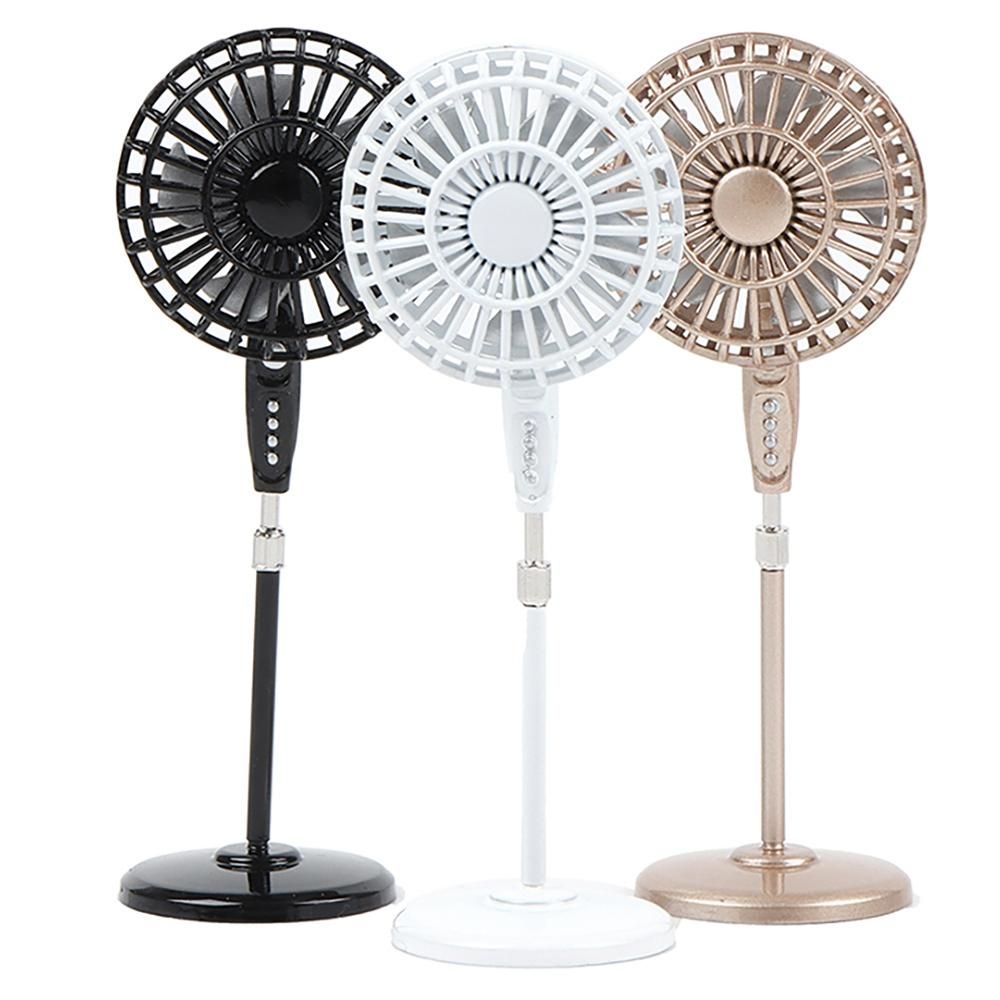 1 12 Dollhouse Mini Metal Fan Rotating Mini Electric Fan Models for Dollhouse Living Room Furniture Accessories,B
