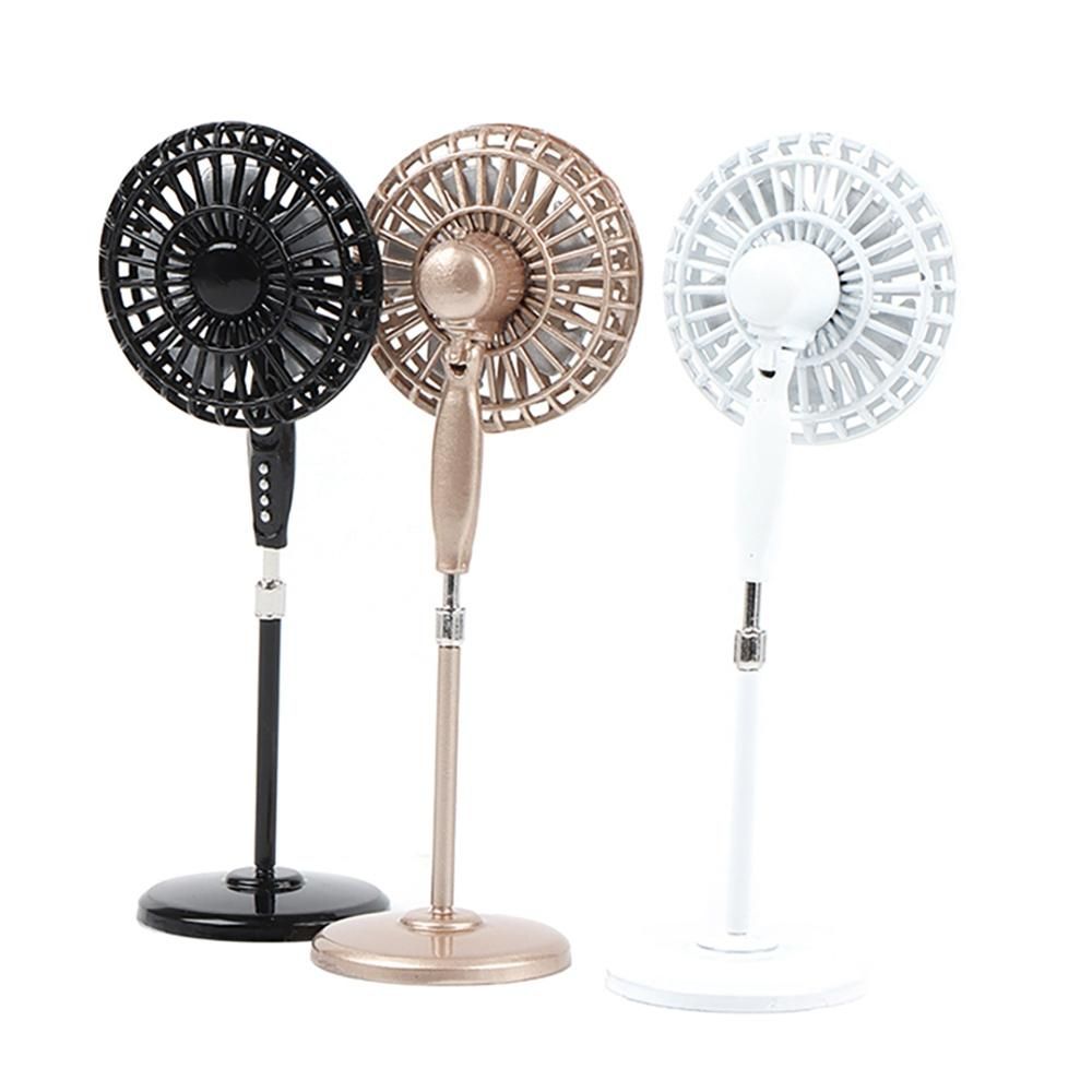 1 12 Dollhouse Mini Metal Fan Rotating Mini Electric Fan Models for Dollhouse Living Room Furniture Accessories,B