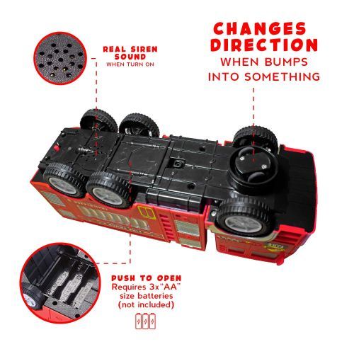 Fire Truck Toy For Kids With Flashing Lights And Sound